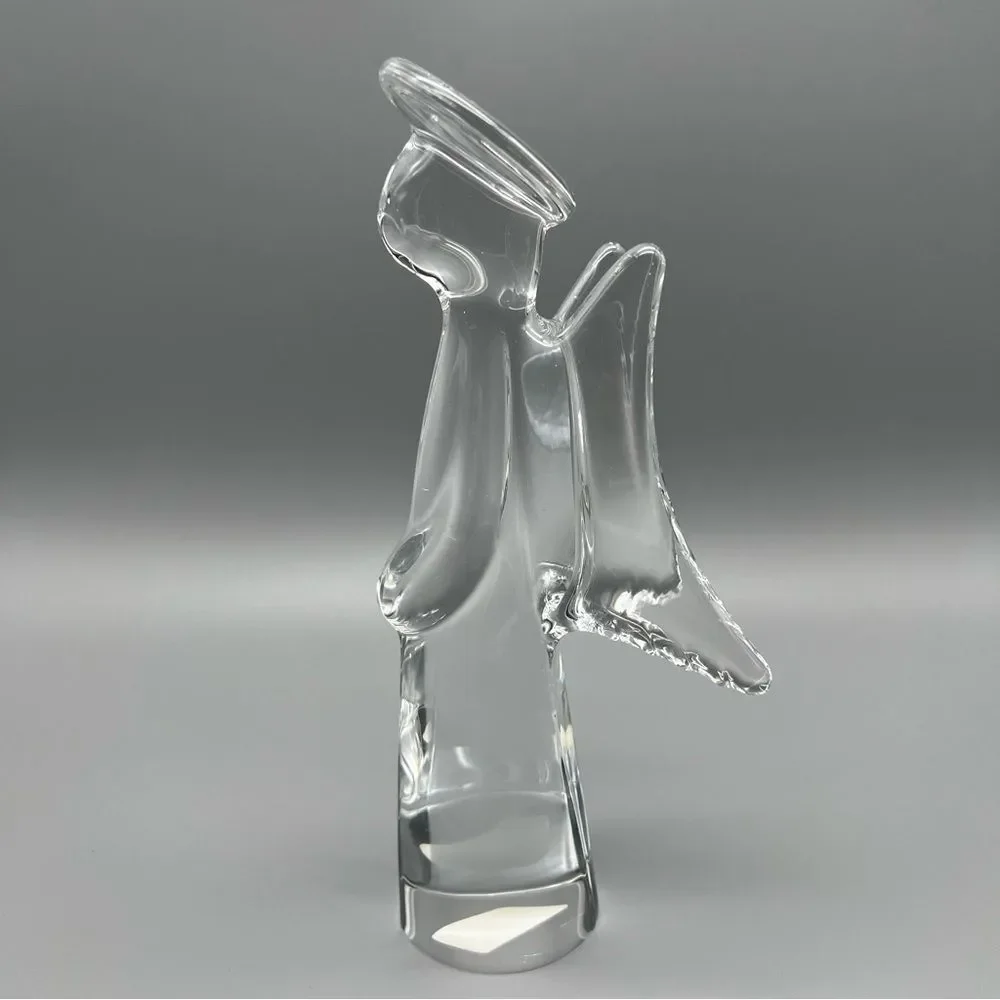 The Toscany Collection 24% Lead Crystal Clear Solid Angel Figurine 9” Japan - Picture 3 of 7